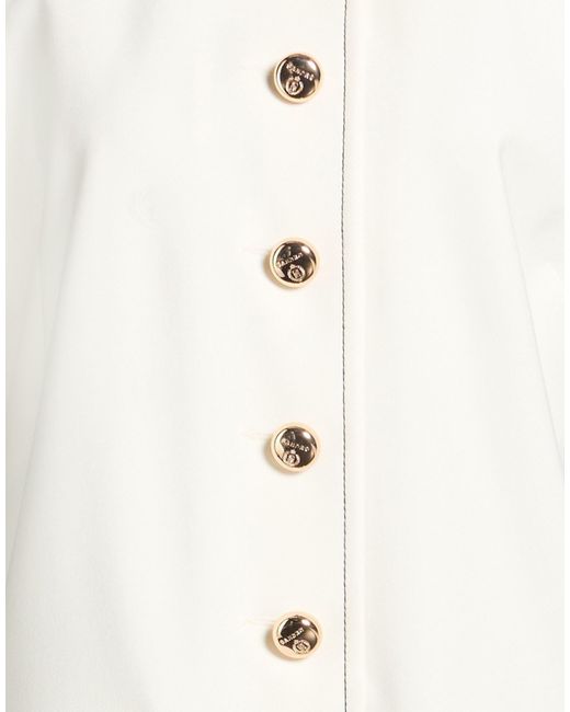 Sandro White Mini Dress Polyester, Elastane