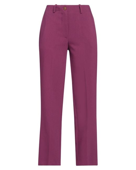 Alysi Purple Chocolat Pants Polyester, Viscose, Elastane