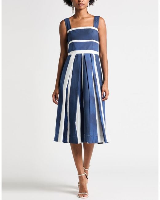 Dolce & Gabbana Blue Midi Dress Cotton