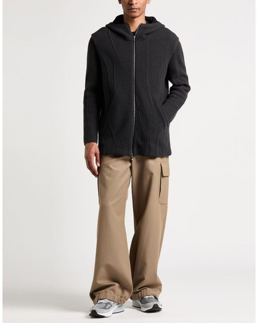 Label Under Construction Black Coat Virgin Wool for men