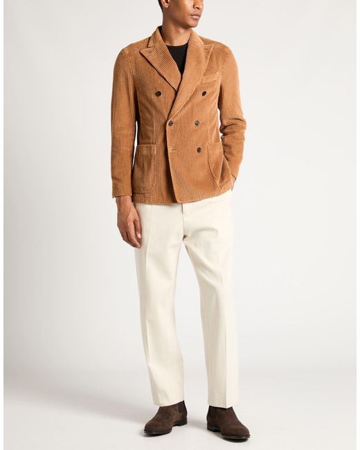 Boglioli Brown Blazer Cotton, Modal for men