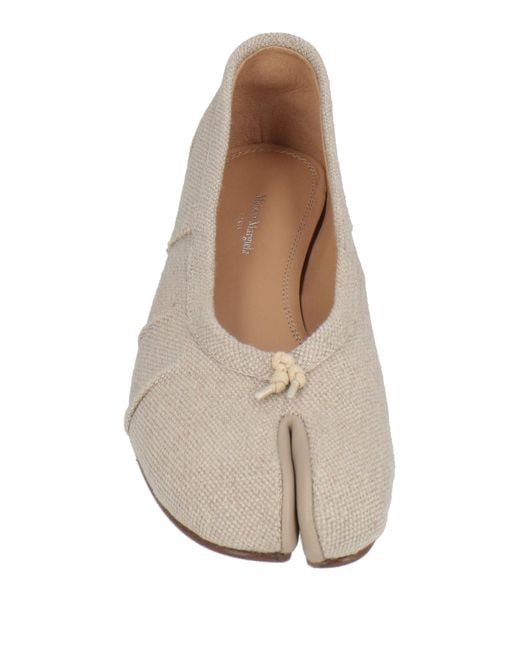 Maison Margiela Gray Taupe Ballet Flats Textile Fibers, Leather