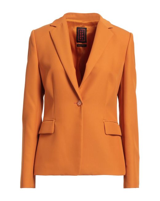 Stefanel Suit Jacket in Orange | Lyst