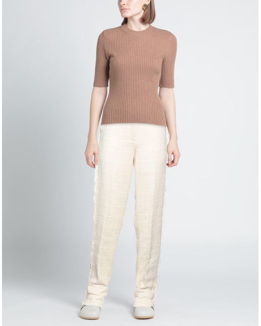 FEDERICO CINA White Cream Pants Cotton, Polyamide