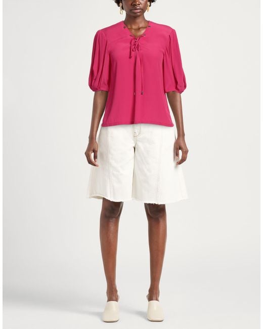 Pinko Pink Fuchsia Top Acetate, Silk