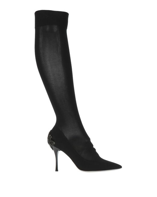 Rene Caovilla Black Boot Textile Fibers