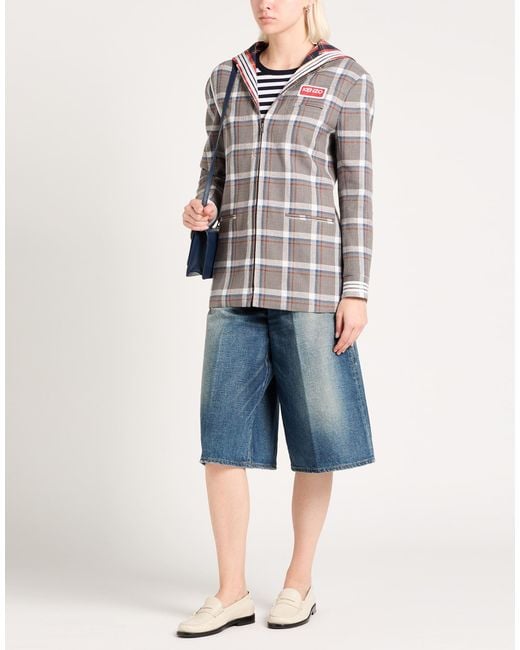 KENZO Gray Jacket Linen, Cotton