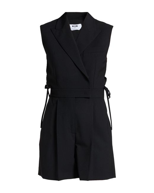 MSGM Black Playsuit Virgin Wool, Elastane