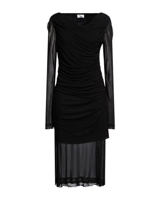 Ferragamo Black Midi Dress Viscose
