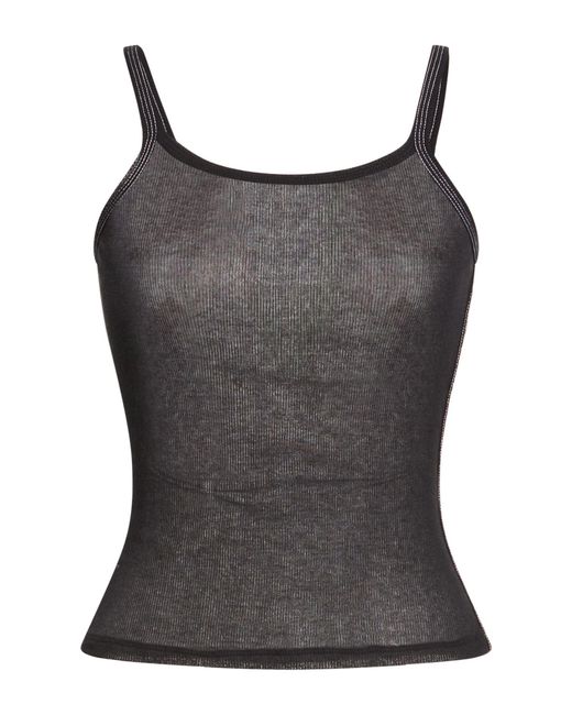 Dion Lee Gray Top Cotton, Polyamide