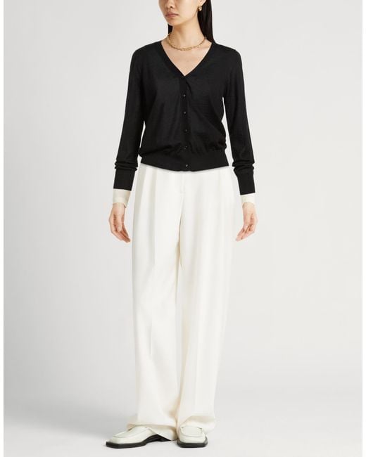 Agnona Black Cardigan Cashmere, Silk