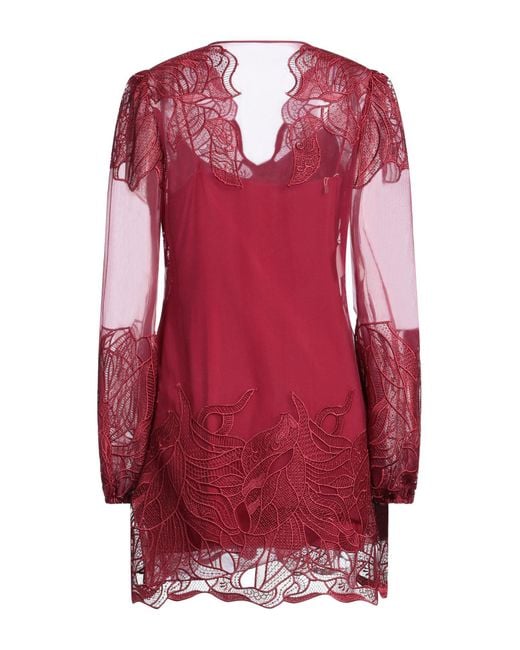 Alberta Ferretti Red Mini Dress Polyester, Silk