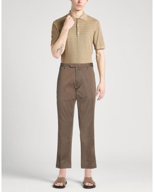 Santaniello Brown Pants Cotton, Elastane for men