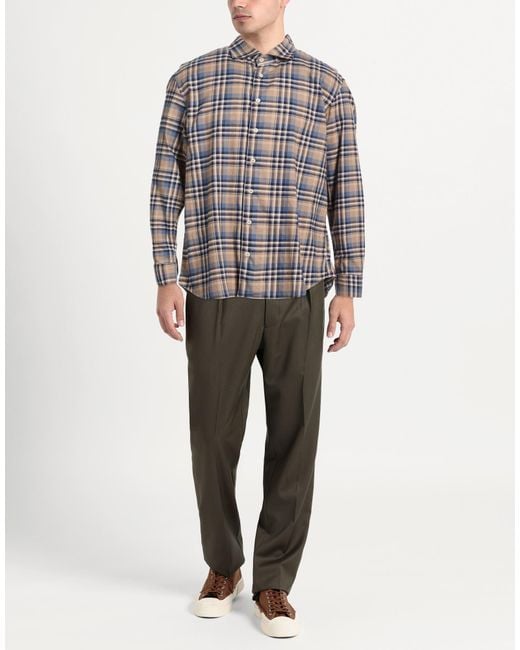 BASTONCINO Gray Sand Shirt Cotton for men