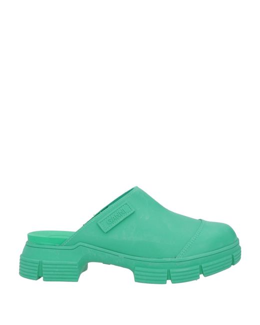 Ganni Green Mules & Clogs