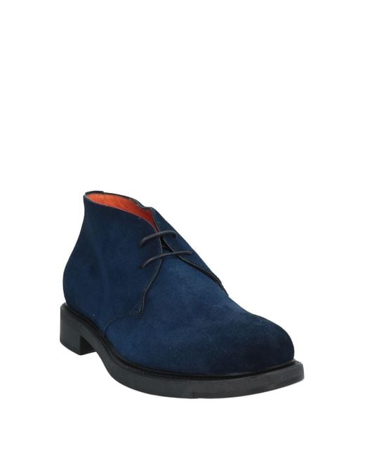 Santoni Blue Ankle Boots for men