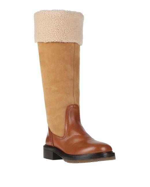 Chloé Brown Camel Boot Leather