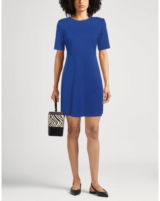 Caractere Blue Mini Dress Viscose, Polyamide, Elastane