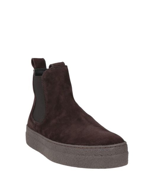OA non-fashion Brown Dark Ankle Boots Leather