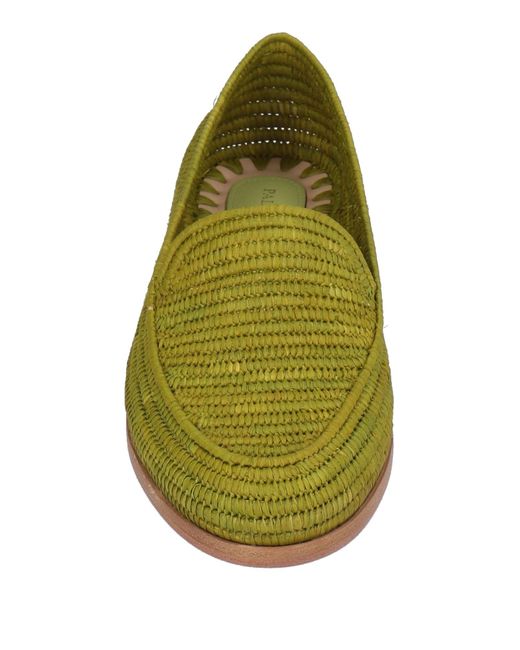 Paloma Barceló Green Loafers Natural Raffia