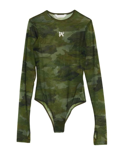 Palm Angels Green Bodysuit Polyamide, Elastane, Polyester
