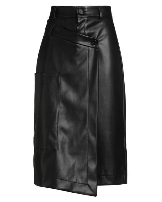 ViCOLO Black Midi Skirt Polyester, Polyurethane