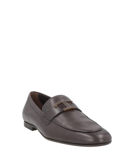Tod's Gray Charcoal Loafers Leather for men