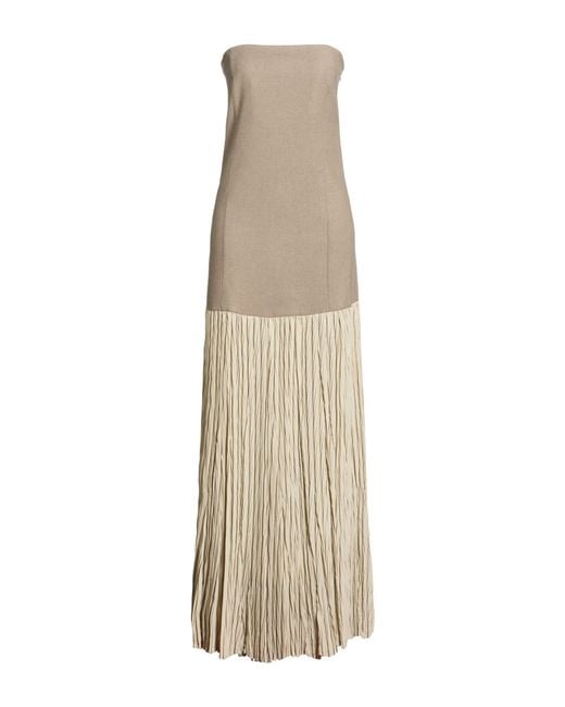 Alysi Natural Chocolat Maxi Dress Viscose, Wool, Polyester, Elastane