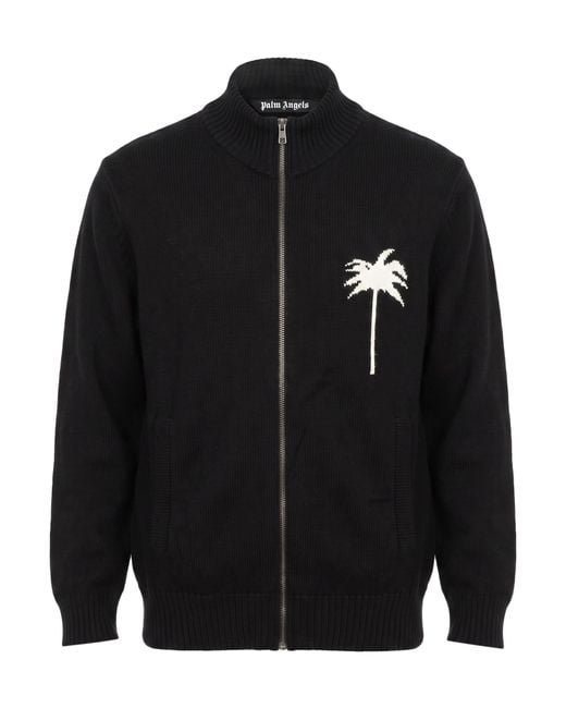 Palm Angels Black Cardigan Cotton, Merino Wool for men