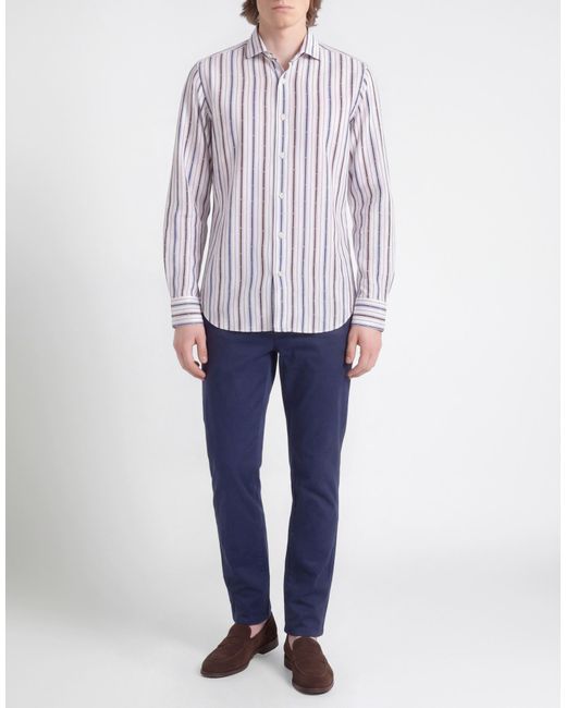 Savile Row Blue Shirt Cotton, Linen for men