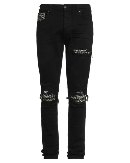 Amiri Black Jeans Cotton, Elastomultiester, Elastane, Viscose for men
