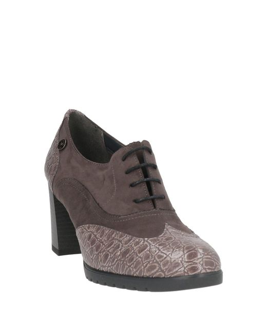 Cinzia Soft Brown Lace-Up Shoes Textile Fibers, Synthetic Material