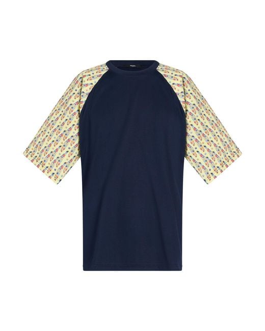 Takeshy Kurosawa Blue T-Shirt Cotton for men