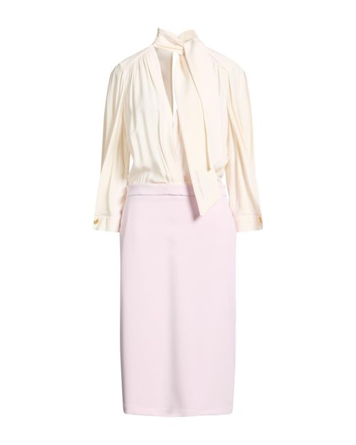 Elisabetta Franchi Pink Lilac Midi Dress Viscose, Polyester, Elastane