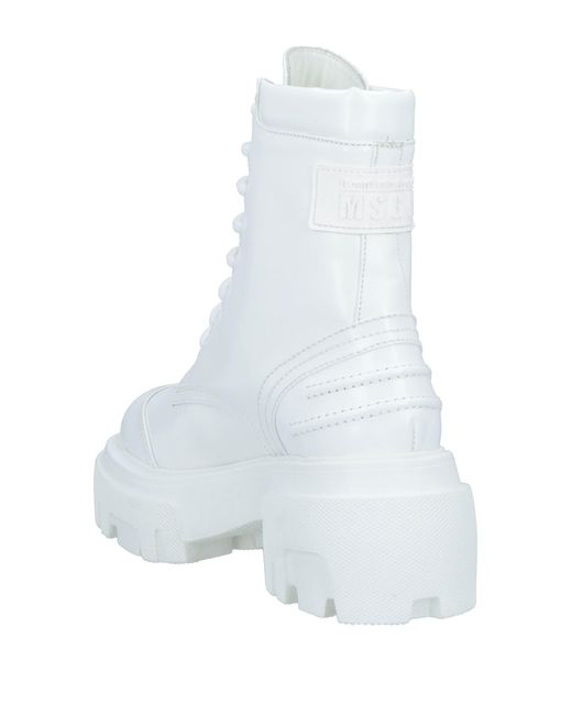 MSGM White Ankle Boots
