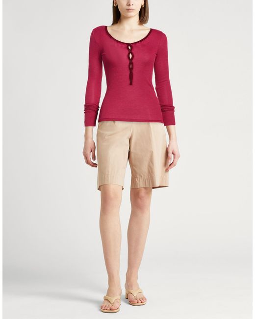 Majestic Filatures Red Burgundy T-Shirt Viscose