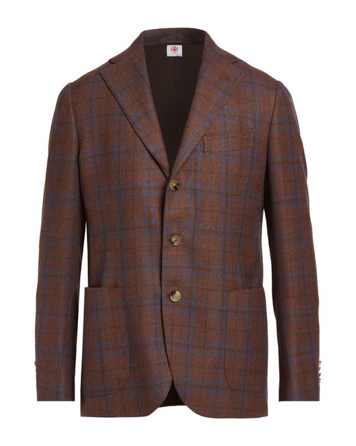Luigi Borrelli Napoli Brown Blazer Virgin Wool, Cashmere for men