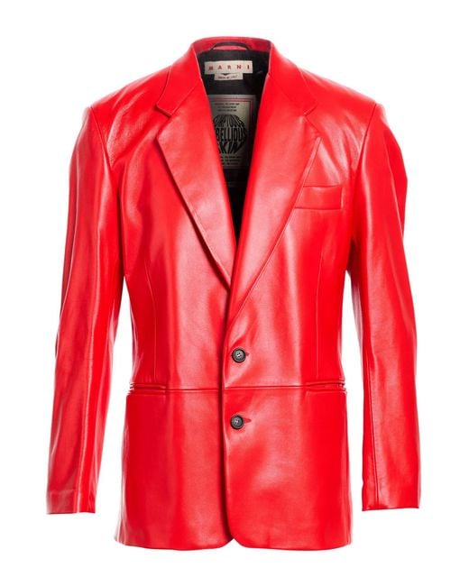 Marni Red Blazer Lambskin for men