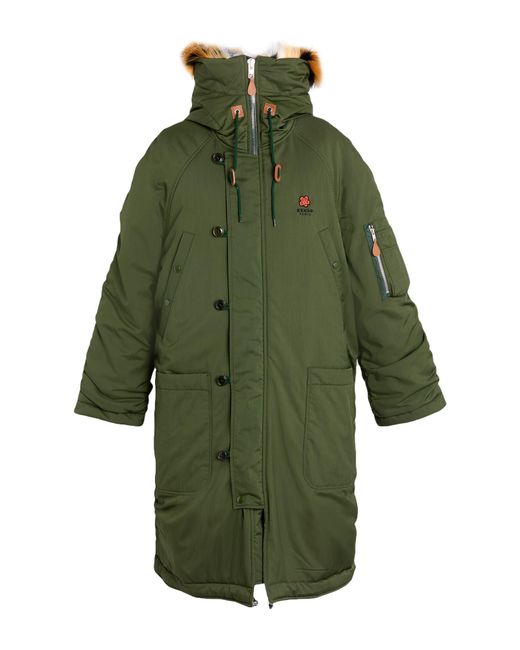 KENZO Green Military Coat Polyester, Polyamide, Modacrylic, Acrylic for men
