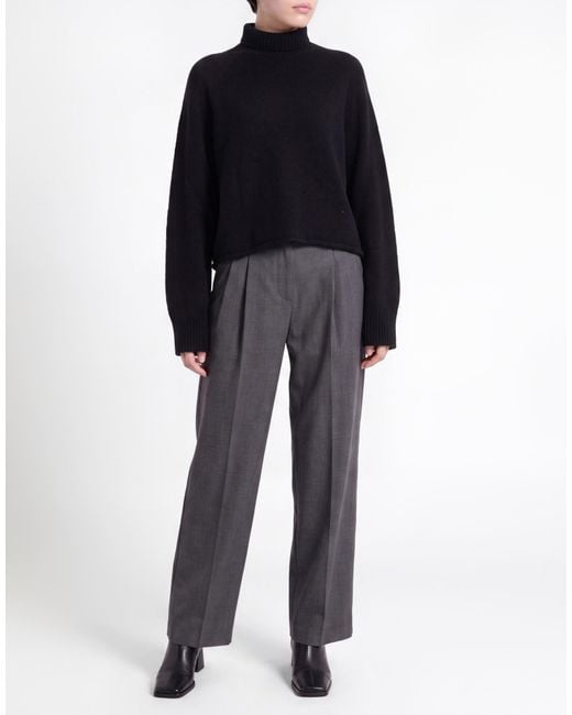 Laneus Black Turtleneck Merino Wool, Cashmere