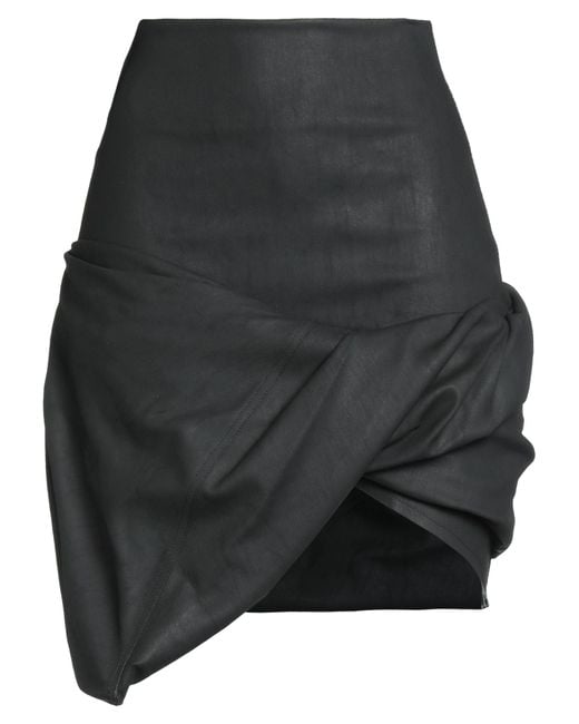 Rick Owens Gray Denim Skirt Cotton, Elastomultiester, Rubber