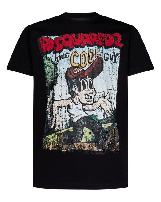 DSquared² T -Shirt mit Grafikdruck in Black für Herren