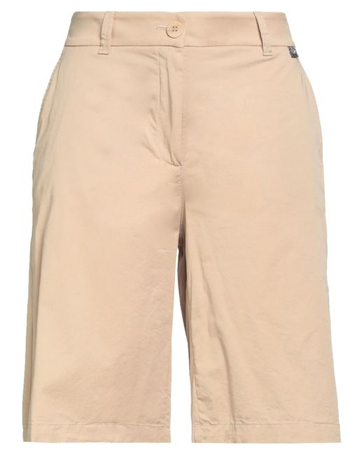 Marc Cain Natural Sand Shorts & Bermuda Shorts Cotton, Viscose, Elastane