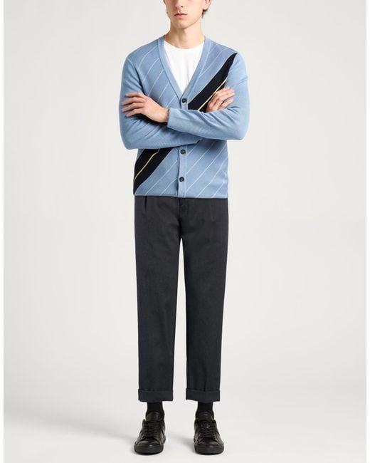 BE ABLE Blue Charcoal Pants Cotton, Virgin Wool, Elastane for men