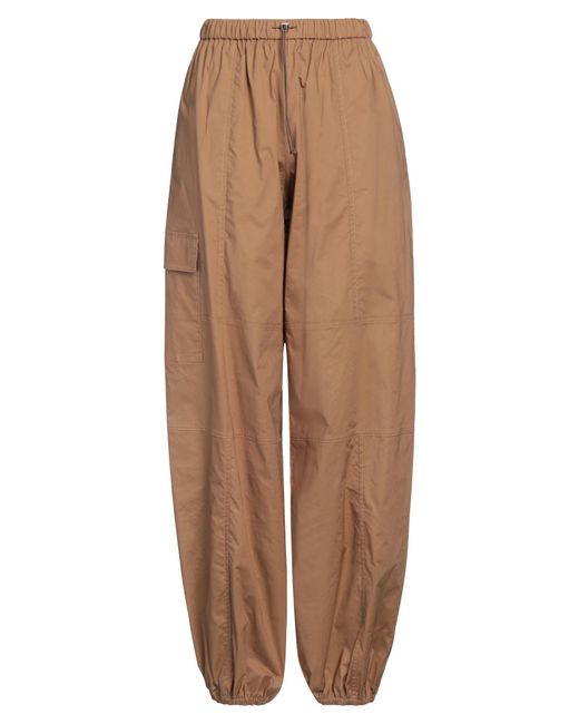 .., merci italia Brown Camel Pants Cotton, Elastane