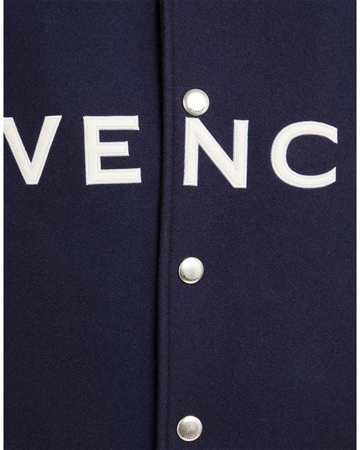 Givenchy Blue Jacket Calfskin, Wool, Polyamide for men