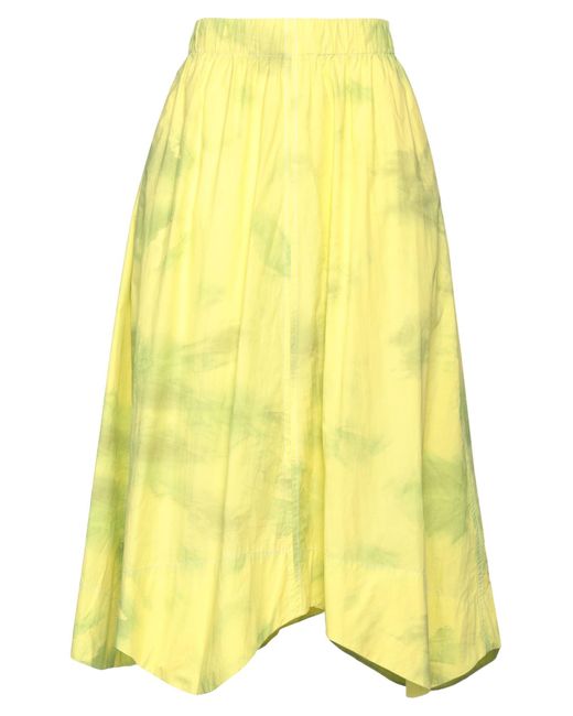 Ganni Yellow Midi Skirt