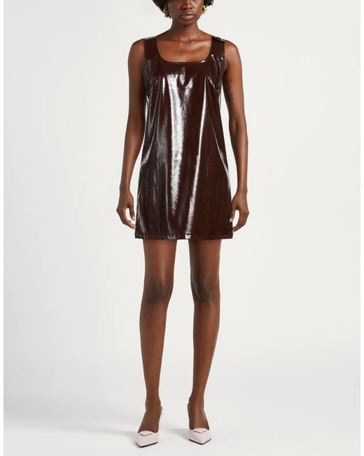 Kontatto Brown Chocolate Mini Dress Polyurethane