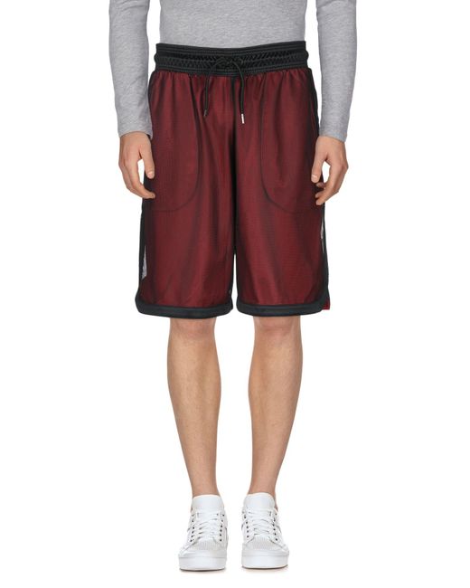 Marcelo Burlon Red Shorts & Bermuda Shorts Cotton, Polyester for men