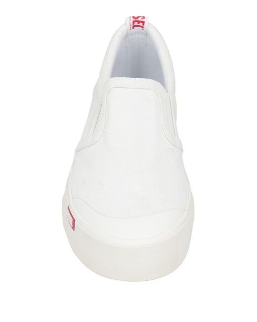 DIESEL White Sneakers Cotton, Elastane for men